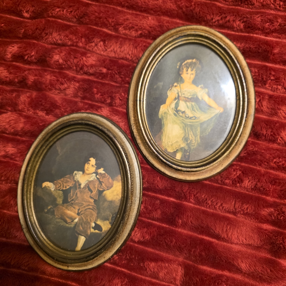 Vintage Oval Framed Art Prints | Cottagecore / Antique Style Wall Decor